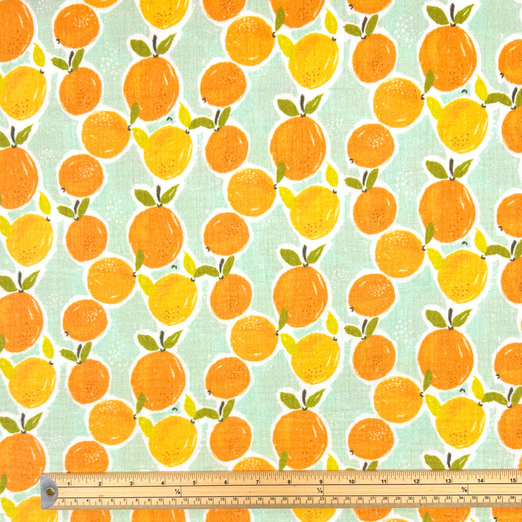 Orange Vine Double Gauze Fabric