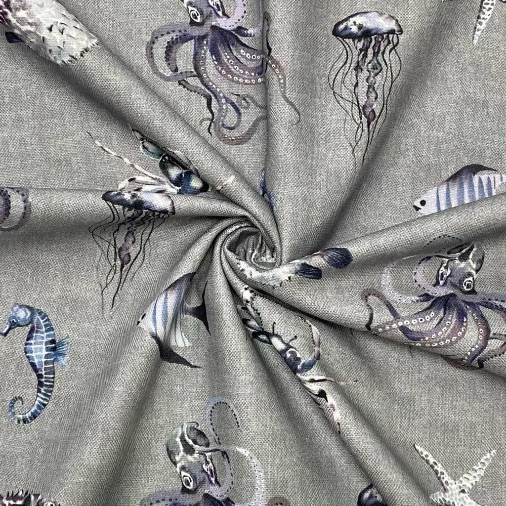 Ocean Life Digital Print Cotton Canvas Fabric