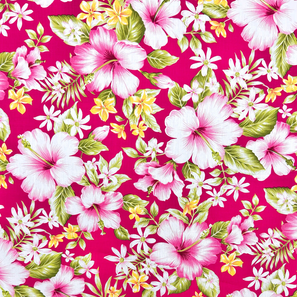 Old Rose Garden Rose & Hubble Cotton Poplin Fabric