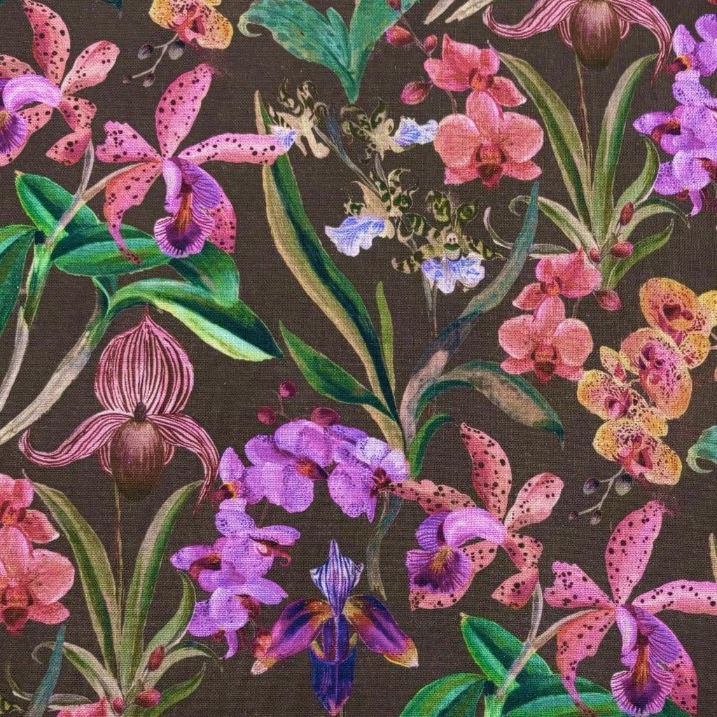 Orchids Cotton Canvas Fabric