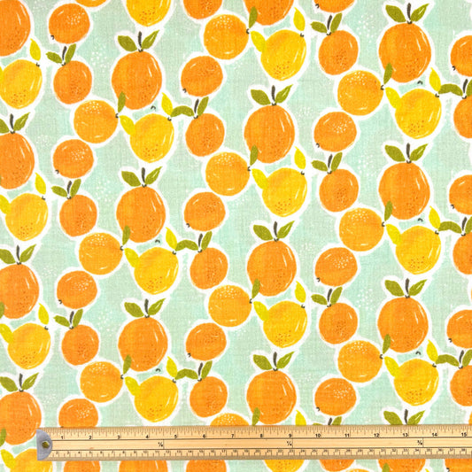 Orange Vine Double Gauze Fabric
