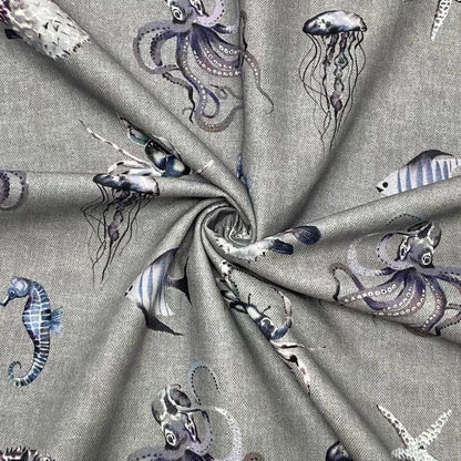 Ocean Life Digital Print Cotton Canvas Fabric