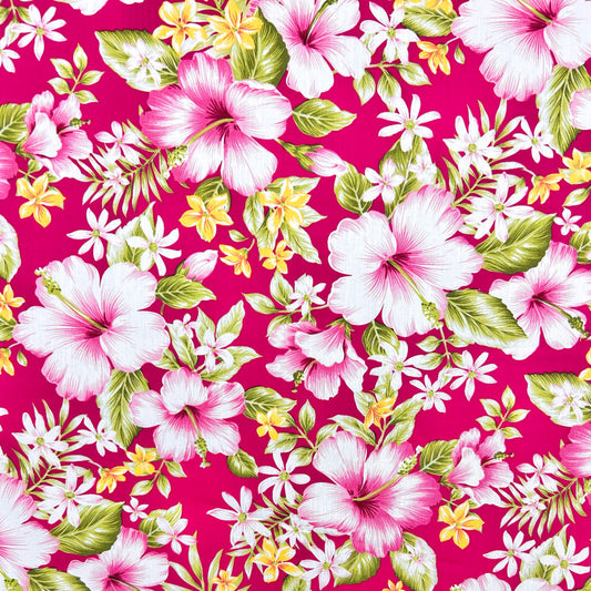 Old Rose Garden Rose & Hubble Cotton Poplin Fabric