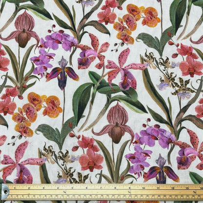 Orchids Cotton Canvas Fabric