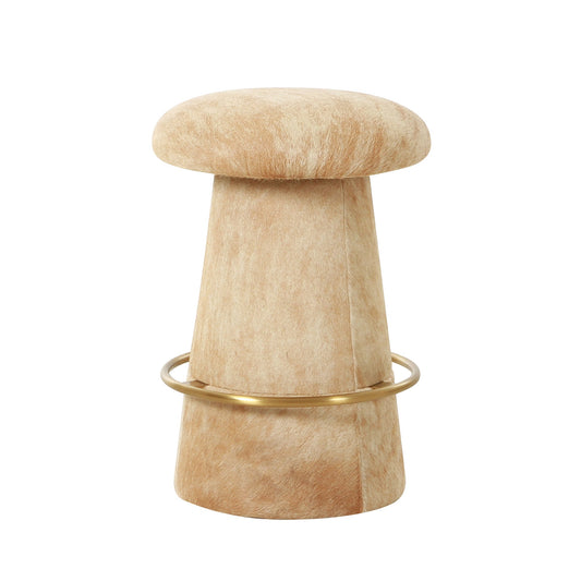 Mushroom Counter Stool in Neutral Cowhide